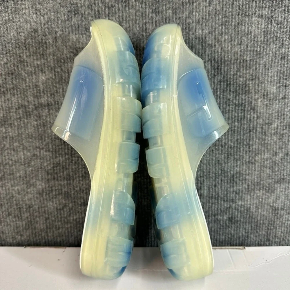 UGG Sport Yeah Blue White Ombre Translucent Platform Slide Sandals Mens 6B